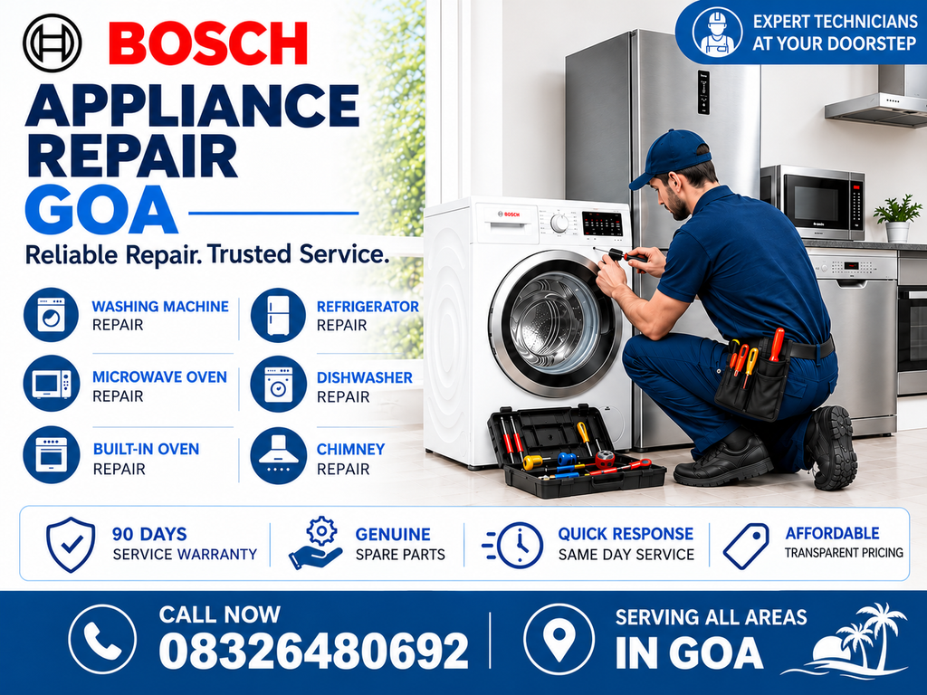 We Provide Reliable And Professional Bosch Appliance Repair Services Across Goa, Offering Convenient Repair Solutions For Your Home Appliances. Our Experienced Technicians Are Trained To Inspect, Diagnose, And Repair A Wide Range Of Bosch Appliances